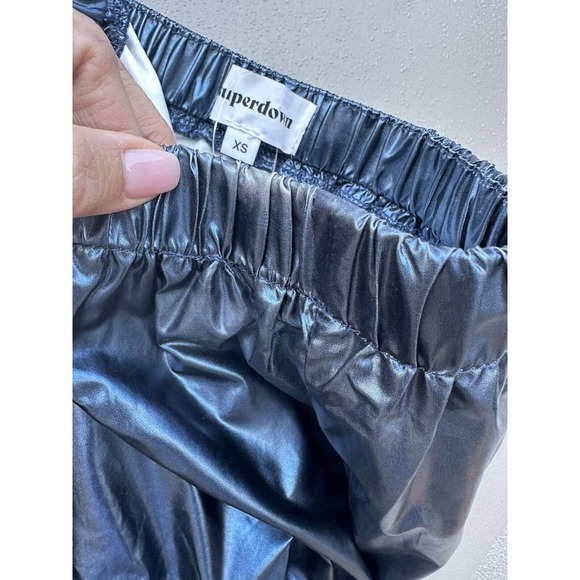 Superdown Lani Metallic Blue Strapless Jumpsuit Festival Boho Night Out Sz XS - Picture 16 of 16